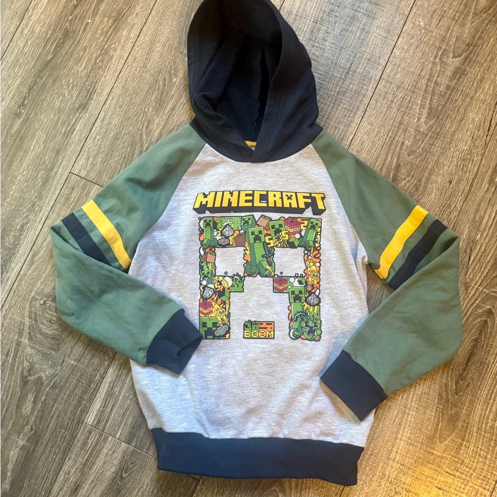 Minecraft Hoodie with Green and Yellow Accents